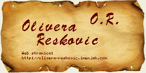 Olivera Resković vizit kartica